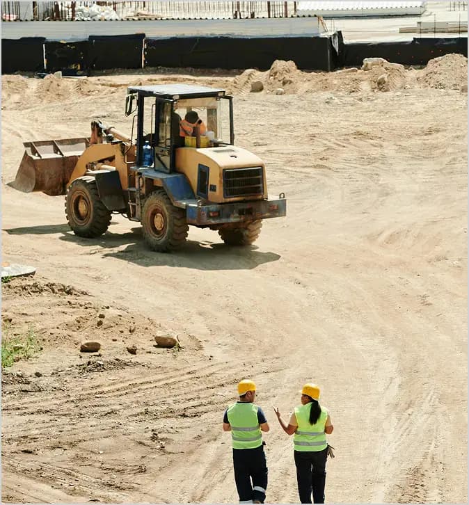 Construction site with loader.