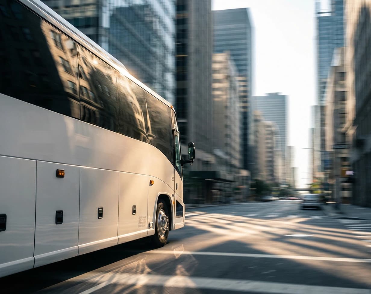 Passenger bus rental group travel.