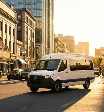 Sprinter van golden hour.