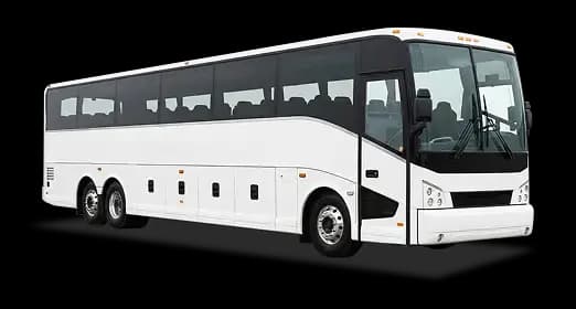 White motor coach on white background.