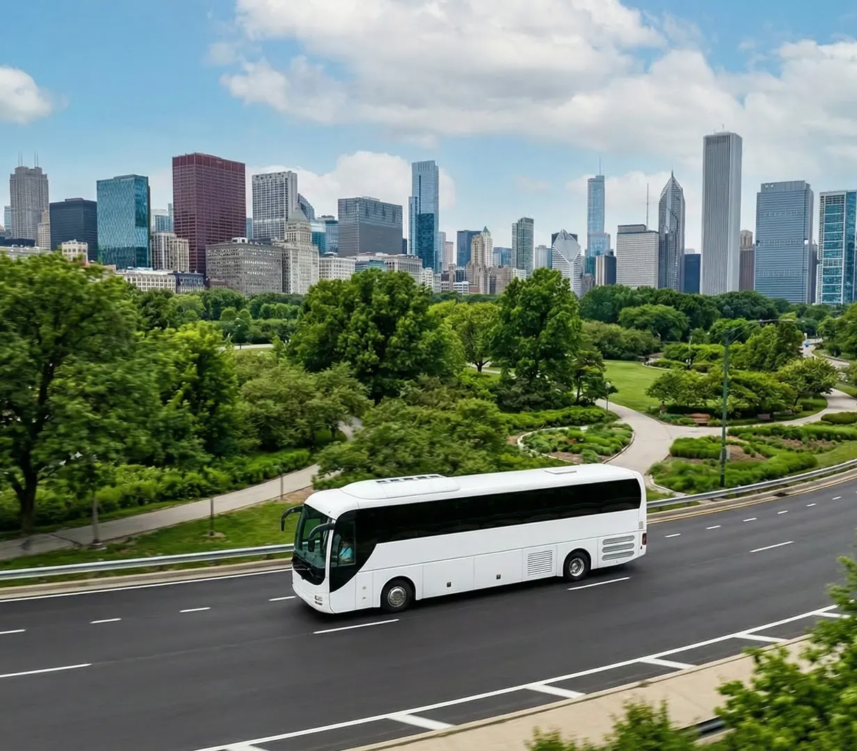 Coach at downtown highway.